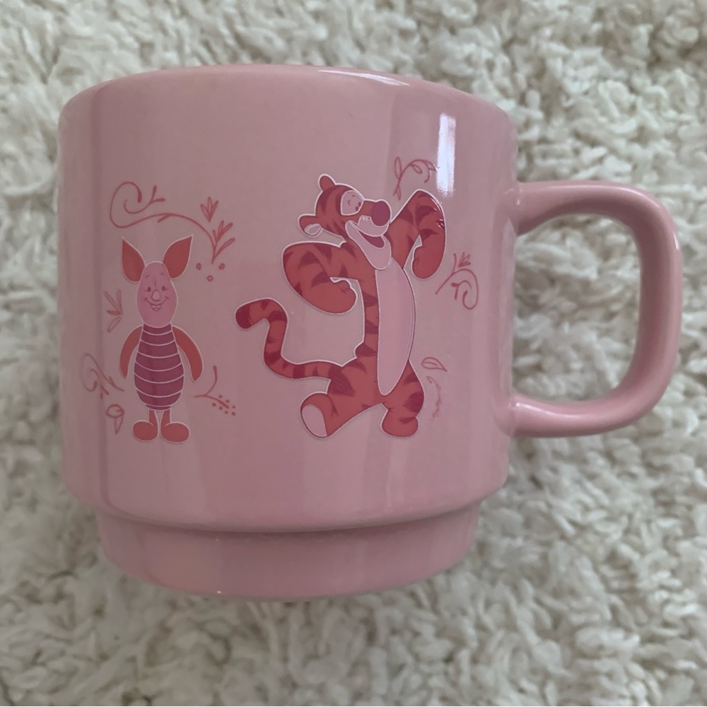 Disney Winnie the Pooh Pink Mug with Piglet and Tigger-Disney Wisdom Series